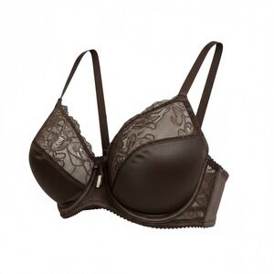 Wacoal Brown Lace Trim‎ Full Coverage Underwire Bra Size 34D